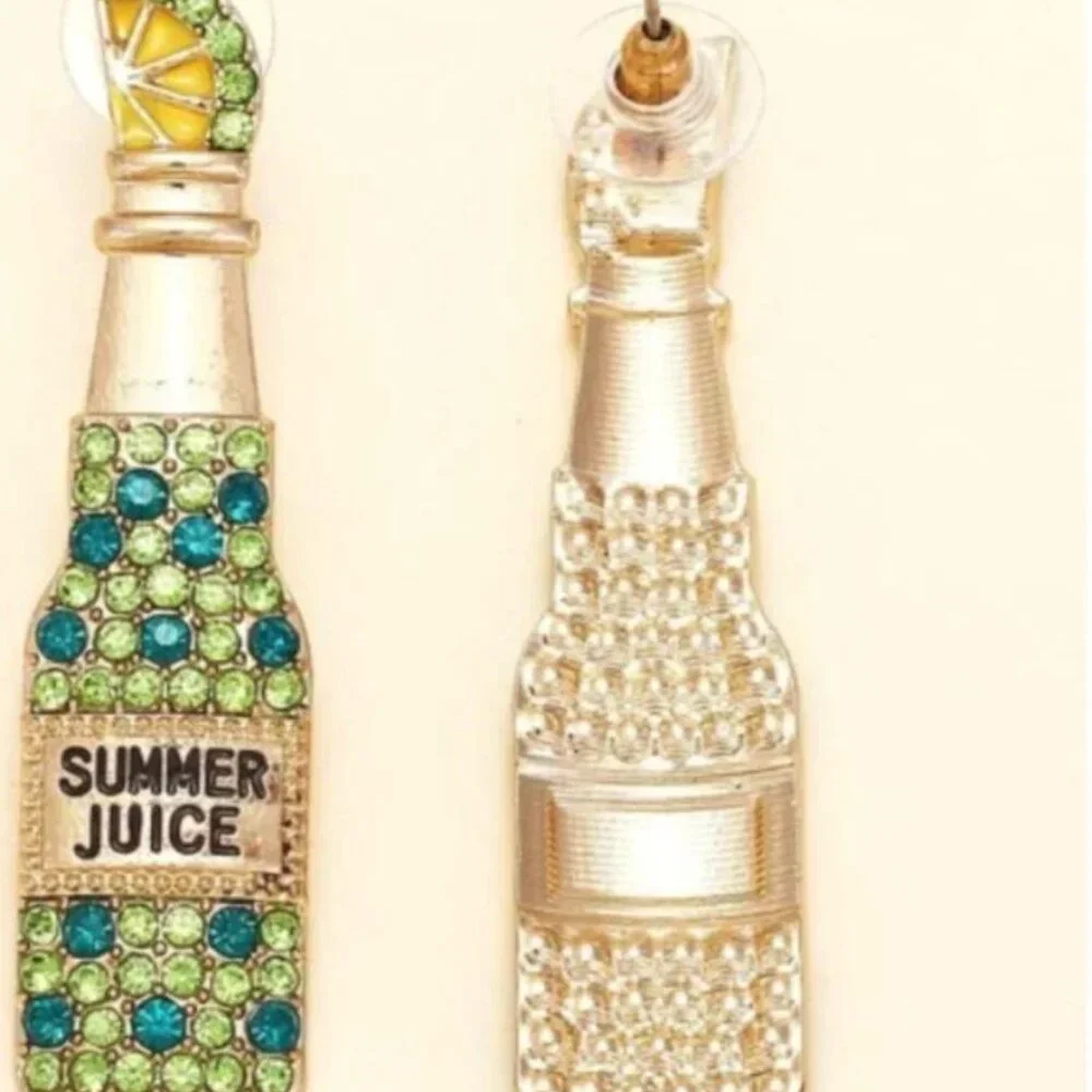 ⭐️❤️FREE Summer Juice Rhinestone Tequila Lime Party Chic Girly Glam Hip Earrings
